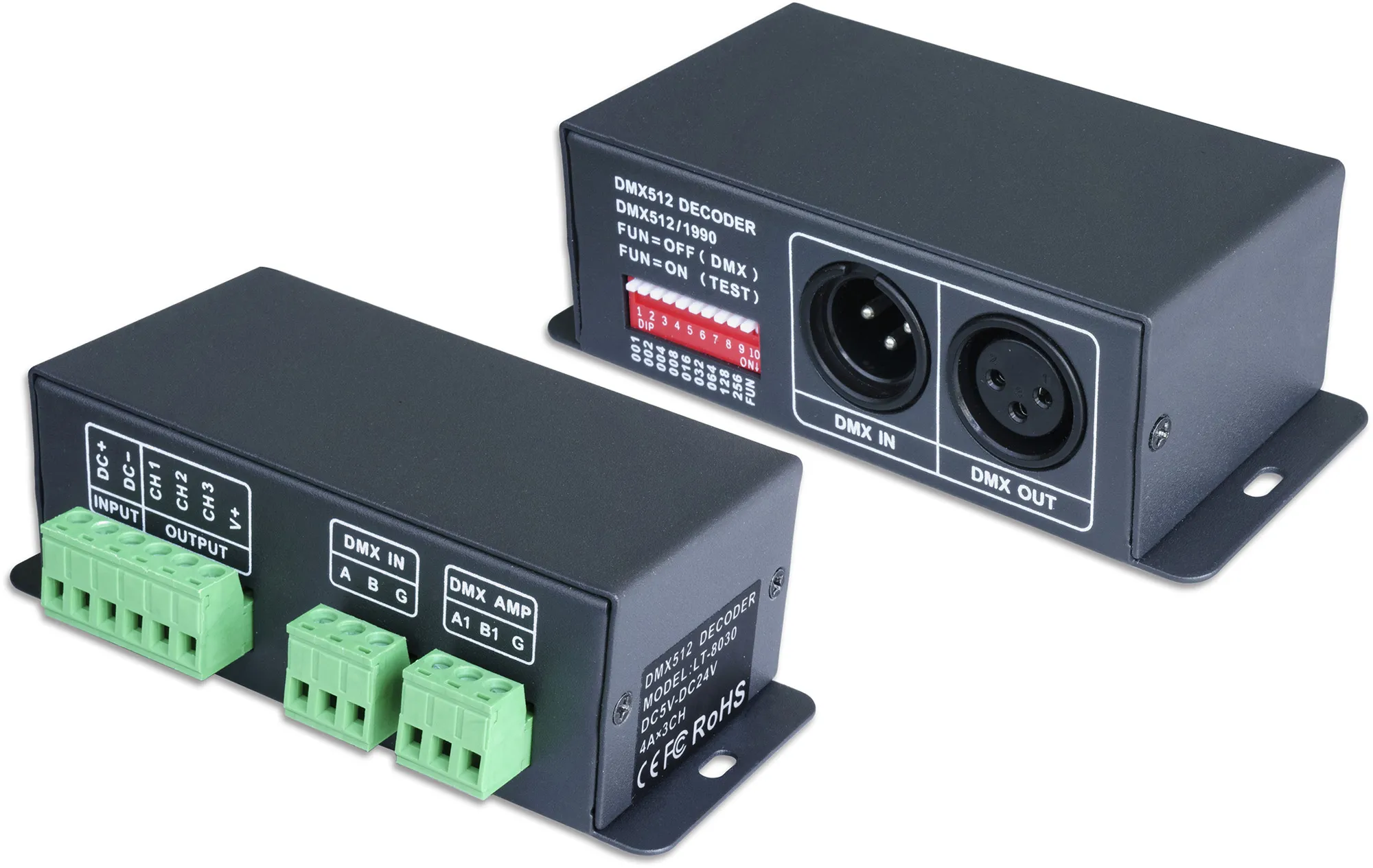 3 Channel CV DMX Decoder 5/12/24V DC 8030  LTECH DMX Controller